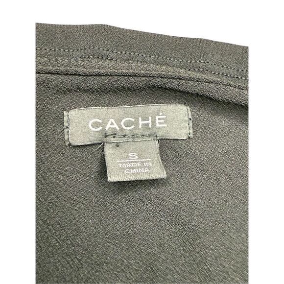 Cache Women’s Small Rhinestone Draped Halter Top Black Elegant Sexy Glam Y2K - Picture 6 of 7